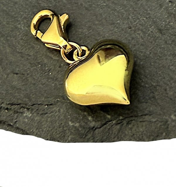  Charms przywieszka serce 3D OKAZAŁE  złoto 585 