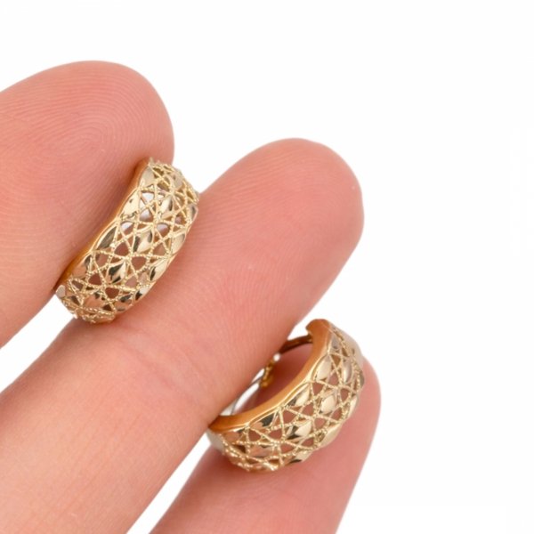 Kolczyki koła ażurowe złoto 585 