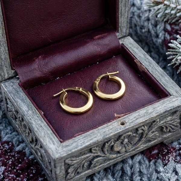 Kolczyki minimalistyczne koła  złoto 585