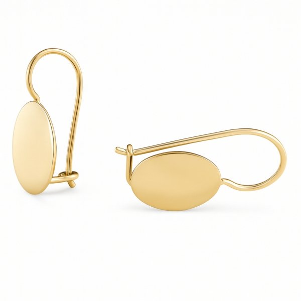  Kolczyki bigiel owal polerowane Złoto 585