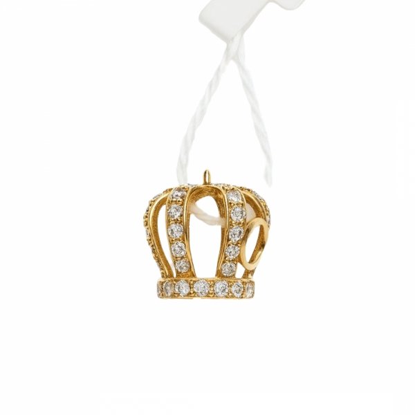 Charms przywieszka korona 3D złoto 585