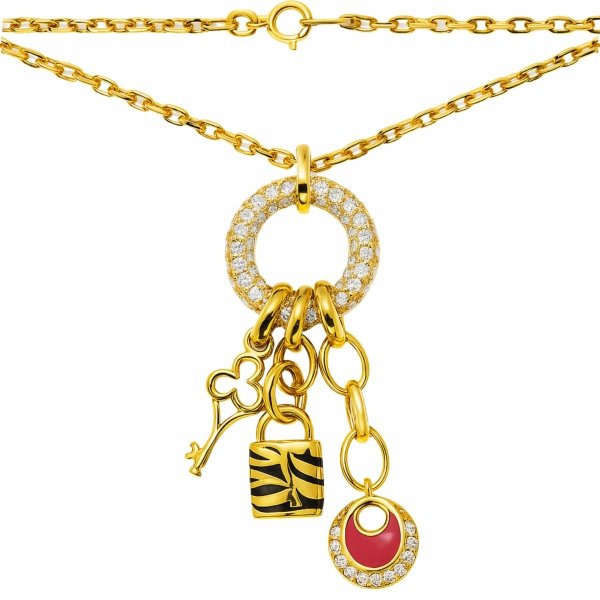  Naszyjnik Przywieszki dwustronne 3D złoto 585