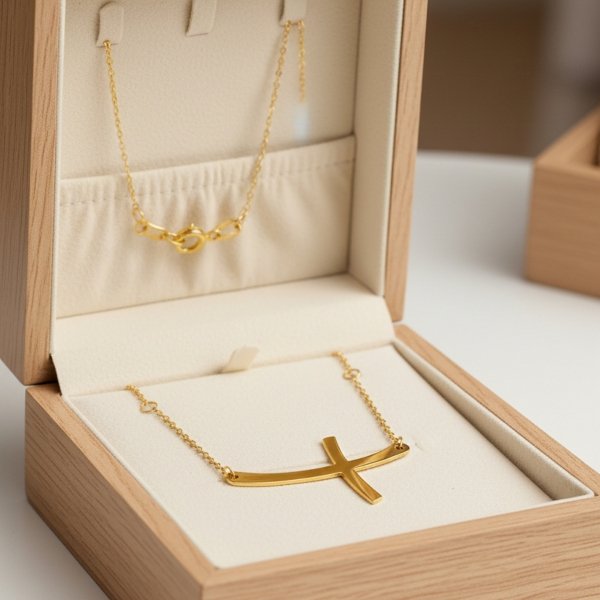 Naszyjnik okazały krzyż złoto 585