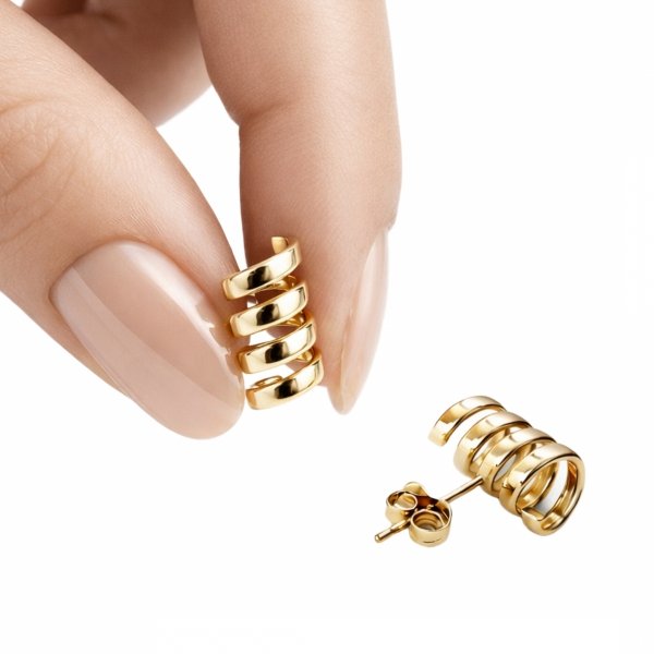 Kolczyki spirale złoto 585