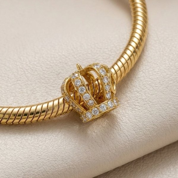 Charms przywieszka korona 3D złoto 585