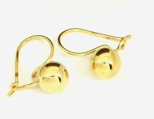 Kolczyki kule 3D złoto 585 