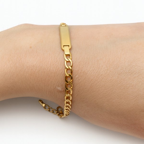 Bransoletka pancer blaszka 20,5 cm złoto 585