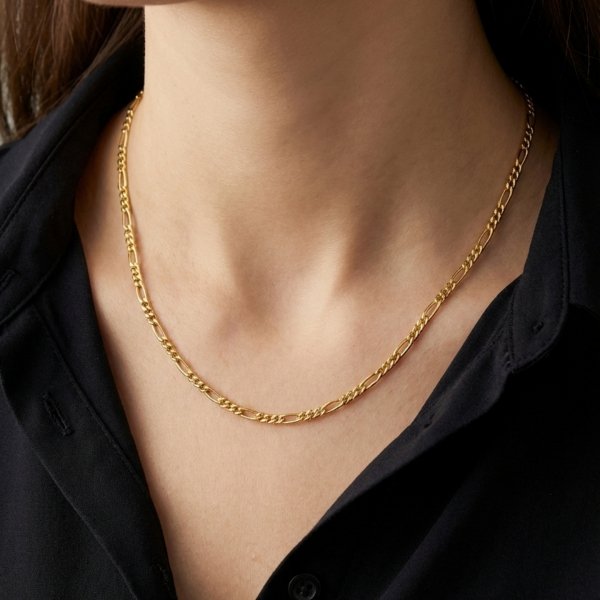 Łańcuch kuty figaro 45cm złoto 585