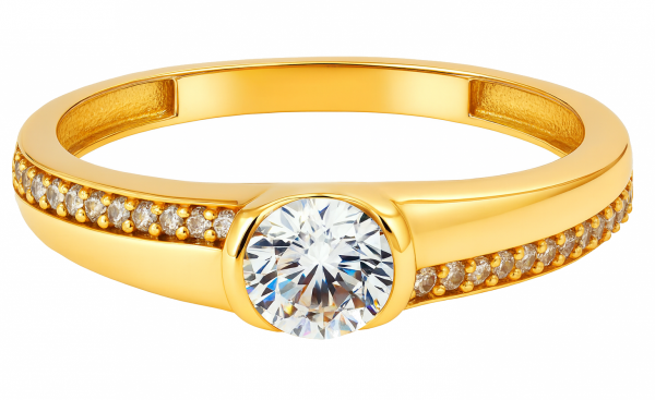 Pierścionek z kamieniami R.16 złoto 585