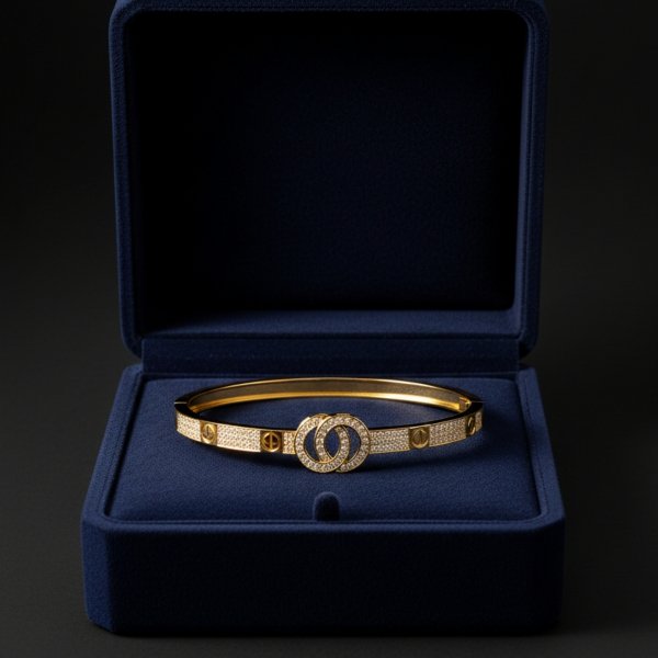 Bransoletka sztywna koła złoto 585