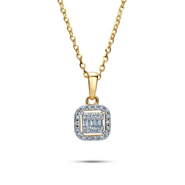 Naszyjnik 45cm diamenty 29/0.12ct złoto 585
