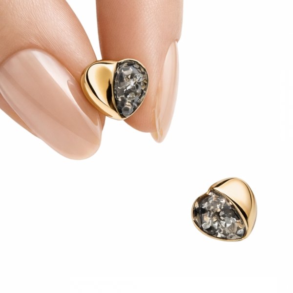 Kolczyki serca z naturalnym bursztynem srebro 925