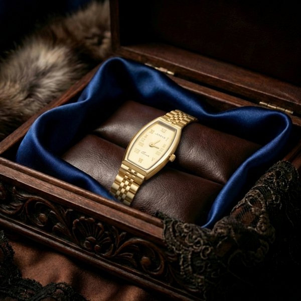 Zegarek klasyczny ze złotą tarczą złoto 585 