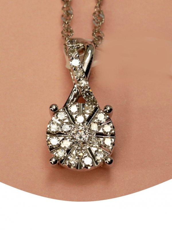 Naszyjnik białe złoto diamenty  26/0.13ct złoto 585