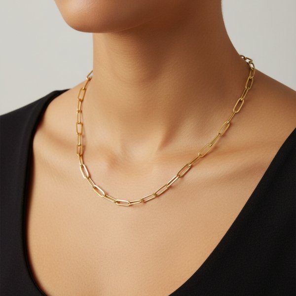 Łańcuch 55cm szeroki ankier 3D złoto 585