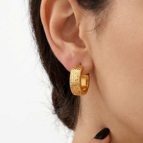 Kolczyki koła pogrubione złoto 585