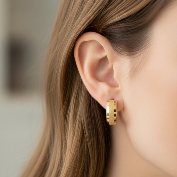 Kolczyki Koła z Satynowym Pasem złoto 585