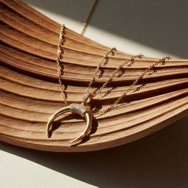 Naszyjnik półksiężyc złoto 585