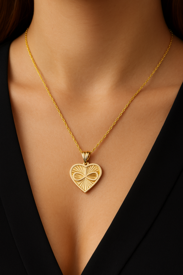 Naszyjnik serce infinity  złoto 585