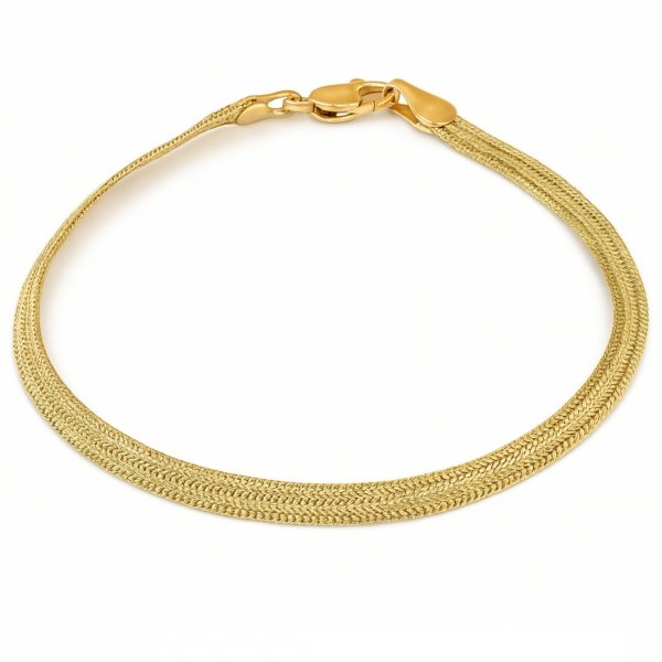 Bransoletka Jodełka Taśma Szeroka 21,5 cm złoto 585