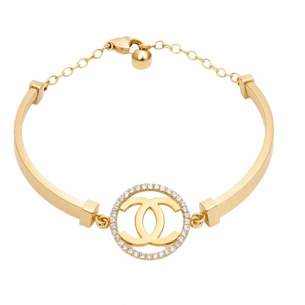 Bransoletka półsztywna litery złoto 585 