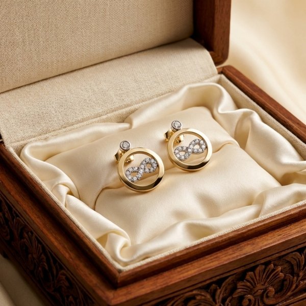 Kolczyki koła nieskończoność złoto 585