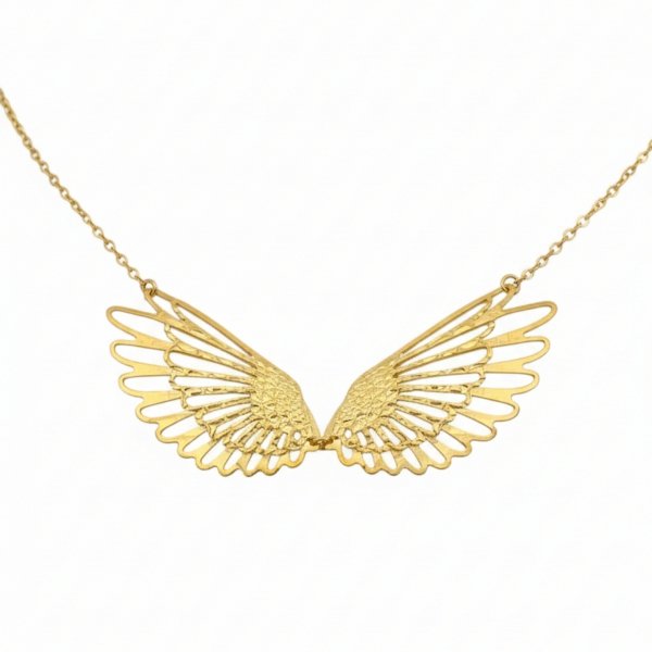 Naszyjnik duże skrzydła złoto 585