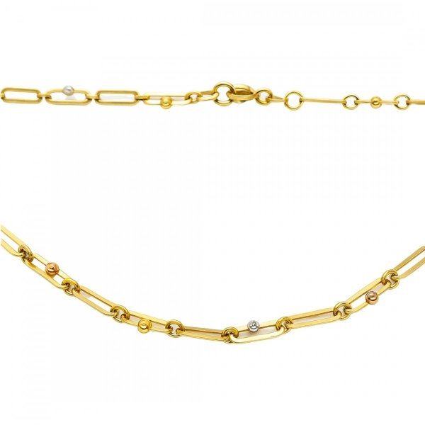 Naszyjnik z motywem ogniw i kulami złoto 585