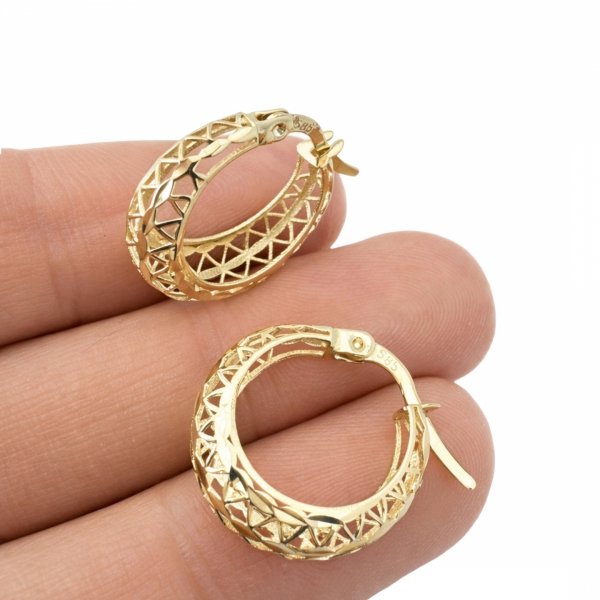 Kolczyki ażurowe koła złoto 585