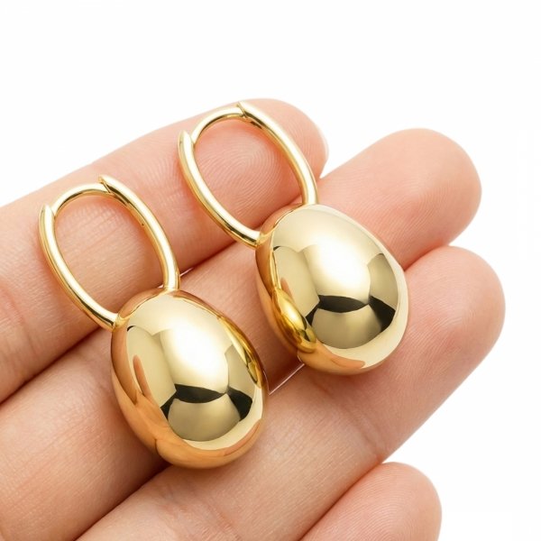 Finezyjne kolczyki krople 3D złoto 585