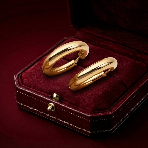 Kolczyki koła 3D poler złoto 585