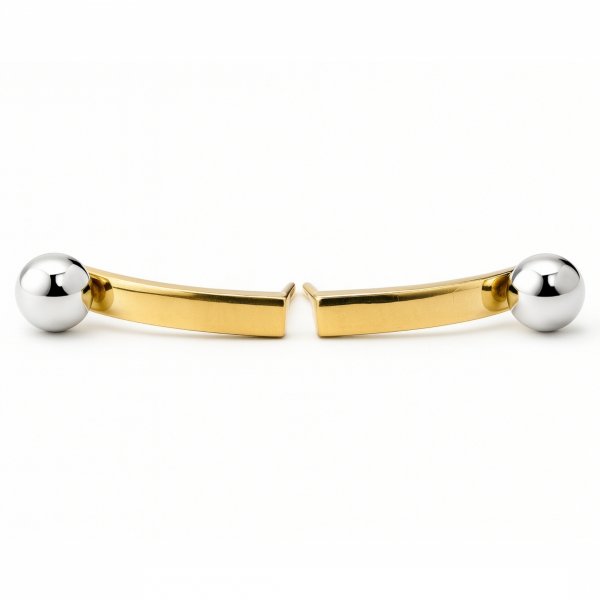 Kolczyki sztyft sztabki kulka kolor złoto 585