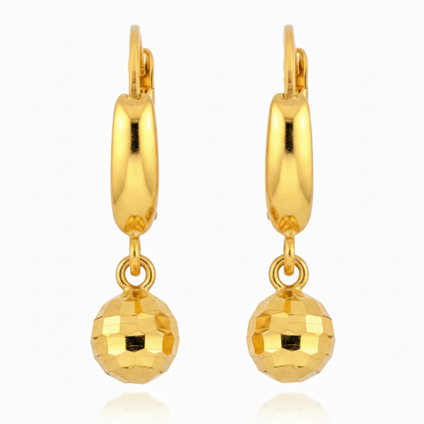 Kolczyki kule diamentowane złoto 585 