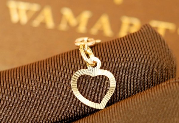 Charms Serce kontur diamentowany złoto 585 