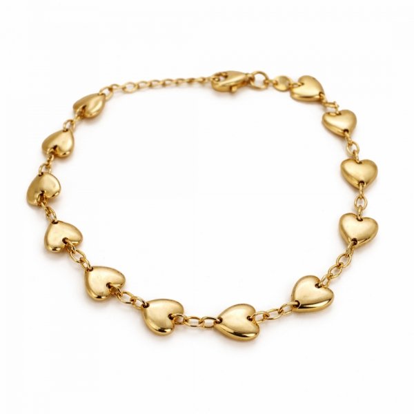 Bransoletka z motywem serc złoto 585