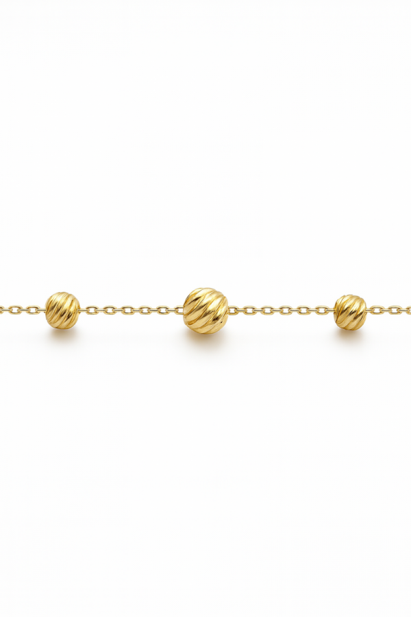 Bransoletka kule grawerowane 19 cm złoto 585