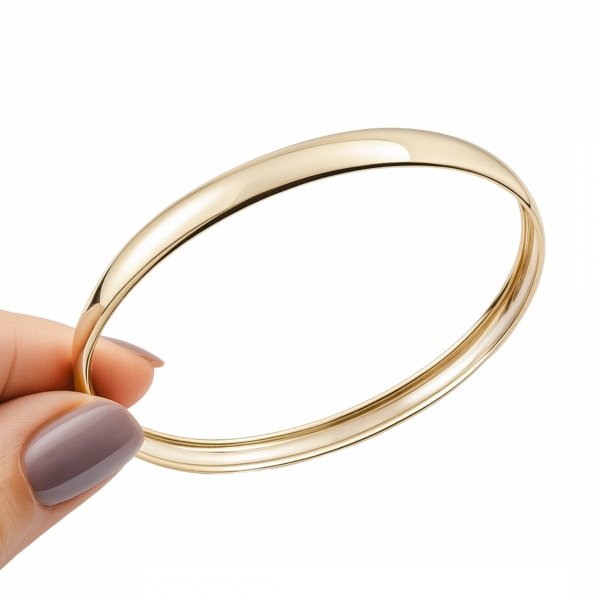 Bransoletka sztywna gładka złoto 585