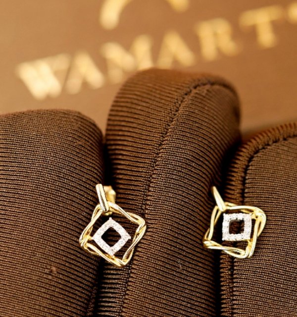  Kolczyki brylanty 24/0,07cT sztyft złoto 585