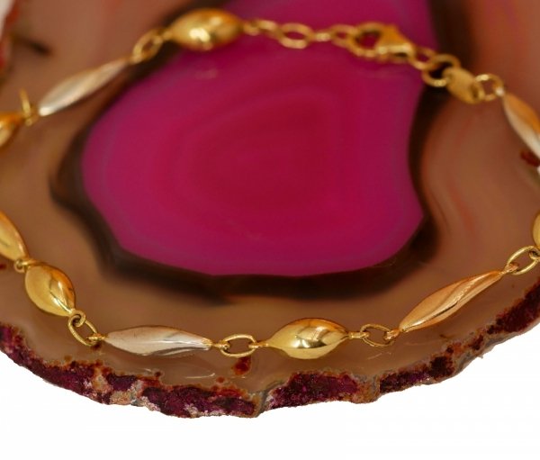 Bransoletka ZŁOTY ORZECH  kolory 19cm złoto 585