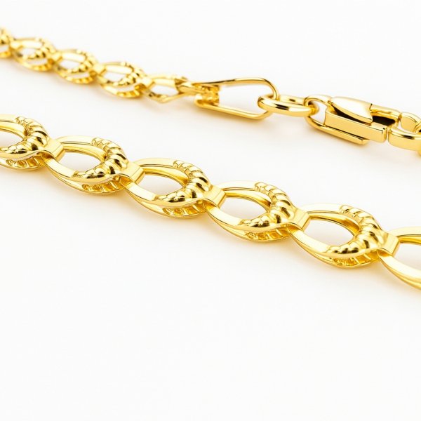 Naszyjnik finezja grawerowana kropla  złoto 585