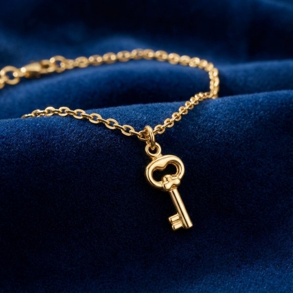 Charms przywieszka klucz 3D dwustronny złoto 585 