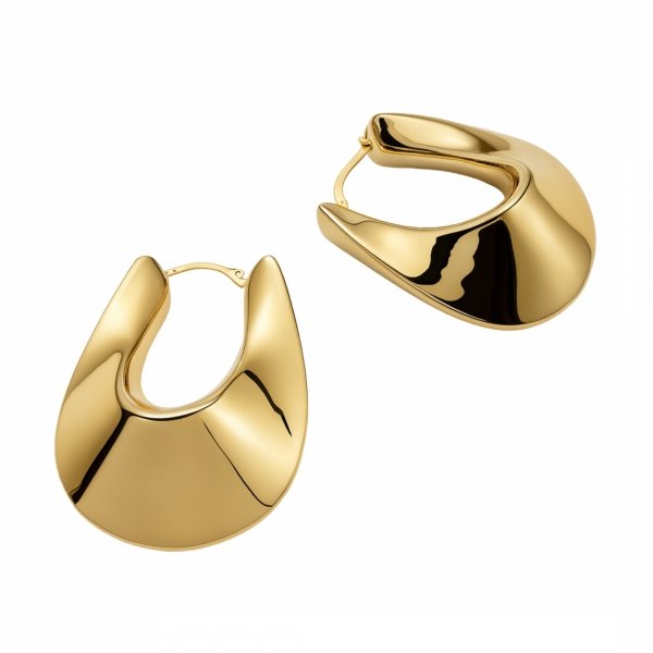 Kolczyki okazałe 3D poler złoto 585