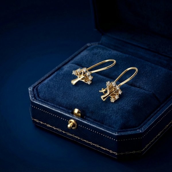 Kolczyki drzewka szczęścia złoto 585