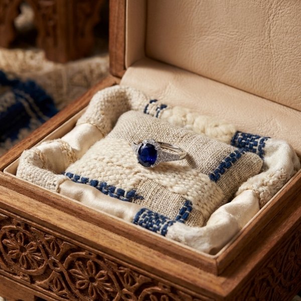 Pierścionek z naturalnymi kamieniami srebro 925 ROD