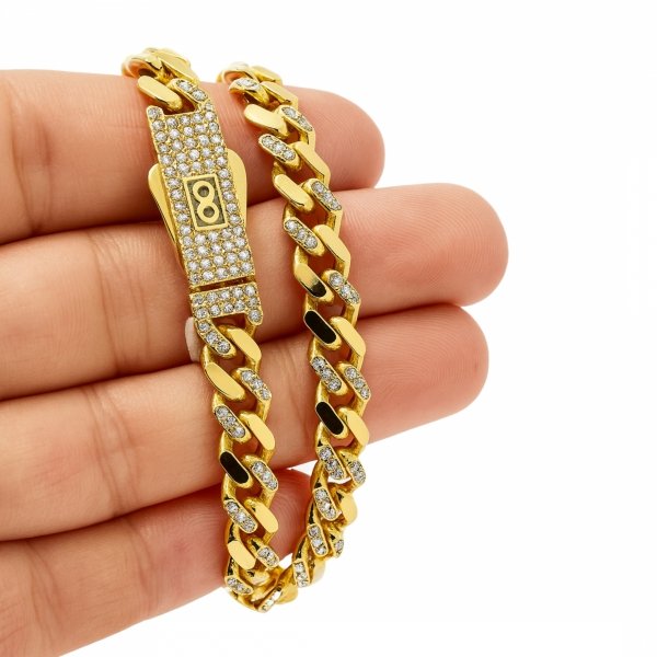 Bransoletka Wężowa Rombo 20 cm złoto 585