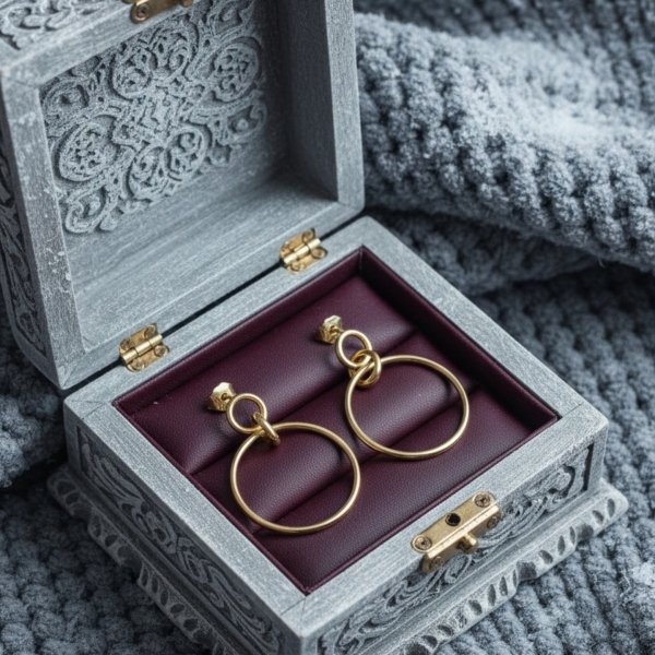 Kolczyki sztyft ruchome koła złoto 585 