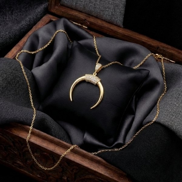 Naszyjnik półksiężyc złoto 585