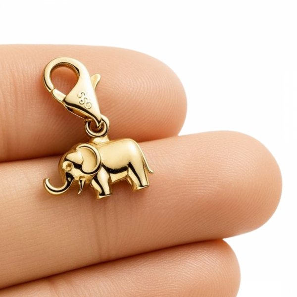 Charms przywieszka słoń 3D złoto 585 