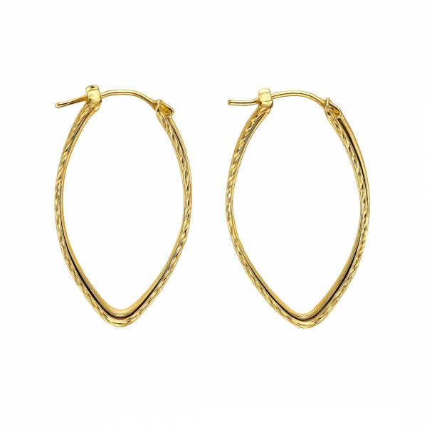 Kolczyki okazałe grawerowany owal złoto 585