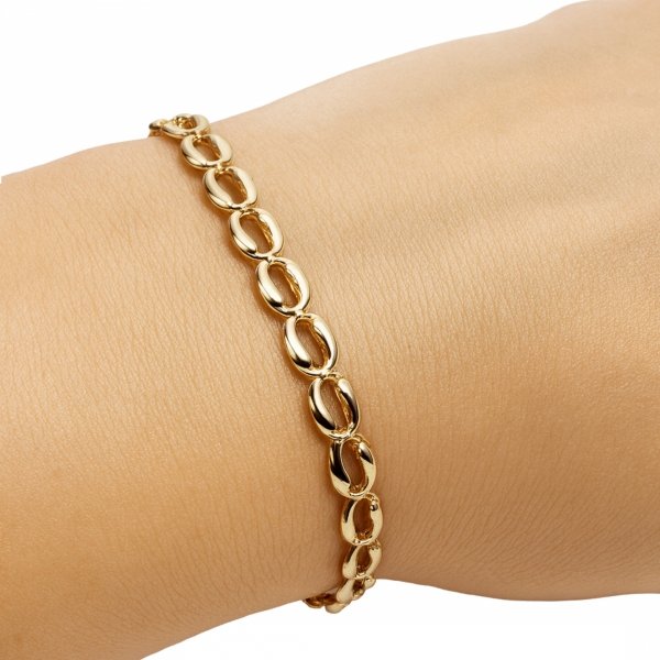 Bransoletka modułowa okrągłe ogniwa 19 cm złoto 585